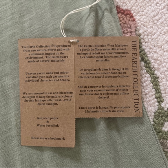 Earth Collection cottonGreen sleeveless top Sz M/L - Picture 5 of 9